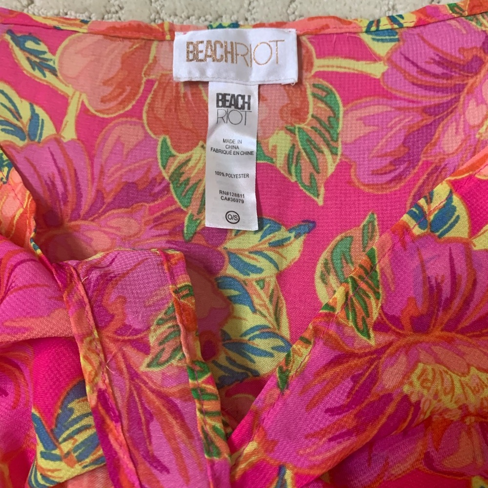 Beach Riot Sarong Skirt Womens OS Pink Floral Wrap Swim Cover Up Mini‎ - Picture 5 of 5